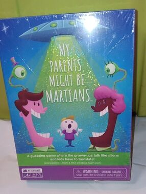 #123 My Parents Might Be Martians Kids Party Game - Blue
